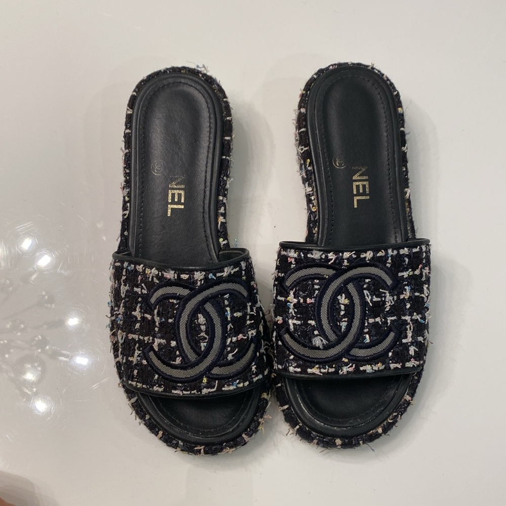 Chanel tweed sandals - Picture 5 of 7